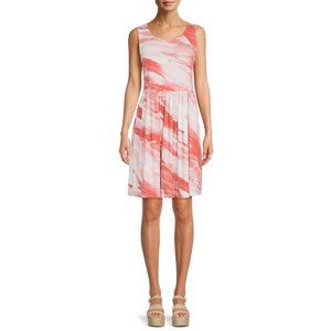 Como Blu Womens Tank Dress with Pockets DC1390TZ Tie Dye Rust White Size X Large